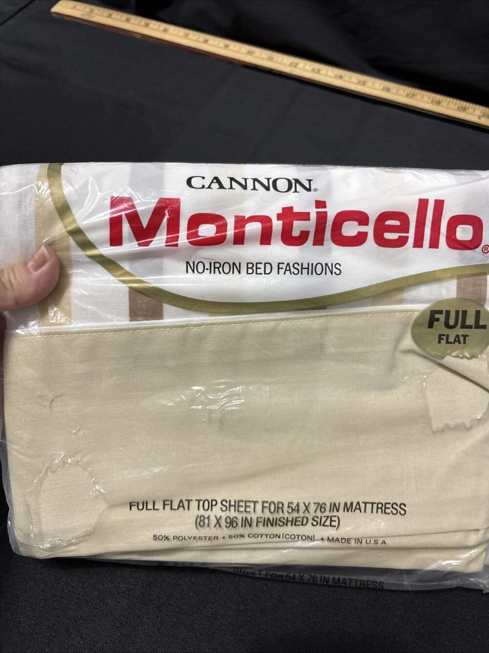 Vintage Cannon Monticello No Iron Full Flat Bedsheet